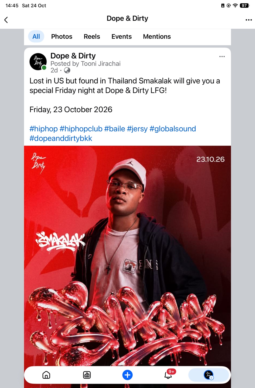 SMAKALAK promotional artwork from Dope & Dirty’s 23 October event post